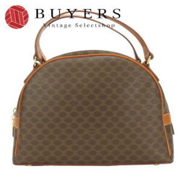 Celine handbag brown leather macadam Half moon - Picture 1 of 9